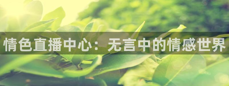 黑白直播体育nba直播app：情色直播中心：无言中的情感世界